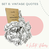  SET 6: QUOTES - 22 stickers Inspirational quotes, họa tiết hoa lá 