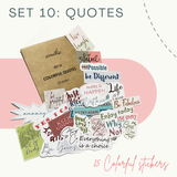  SET 10: COLORFUL QUOTES - 25 stickers nhiều màu / kraft 