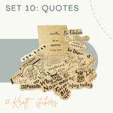  SET 10: COLORFUL QUOTES - 25 stickers nhiều màu / kraft 