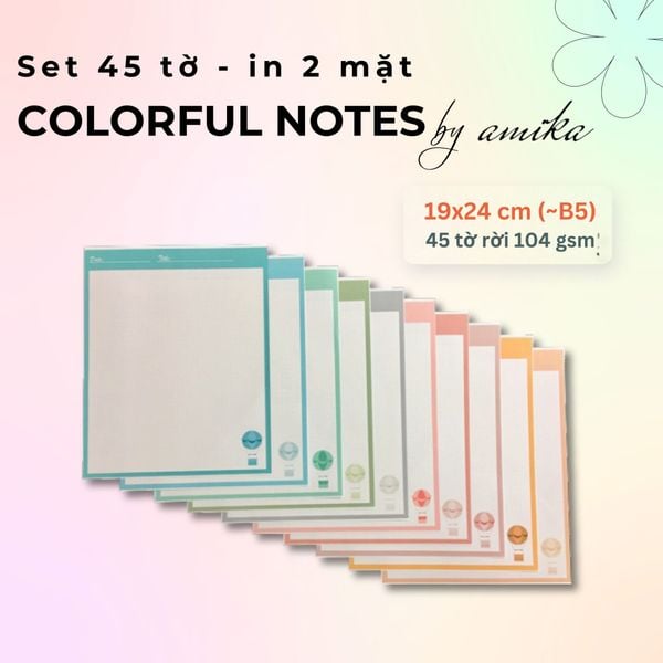  45 tờ giấy ghi chú họa tiết khinh khí cầu - Cute Hot Air Balloon Notes 19x24 cm (xấp xỉ B5) - Loại 1 