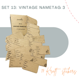  SET 13: VINTAGE NAMETAG 3 - 17 stickers - nhãn vở vintage (trang trí sổ tay, planner, bullet journal,...) 