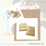  SET 16: COFFEE LOVER - 34 stickers họa tiết theo phong cách cổ điển 