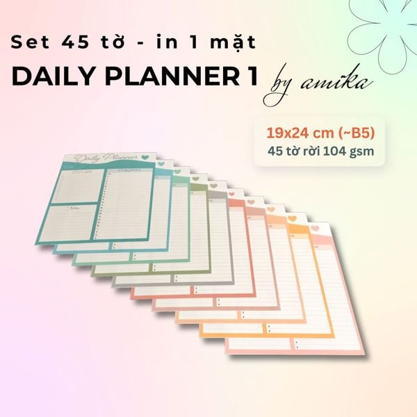  Set 45 tờ Giấy note lập kế hoạch theo ngày - Loại 1 - Daily Planner (gần size B5) 