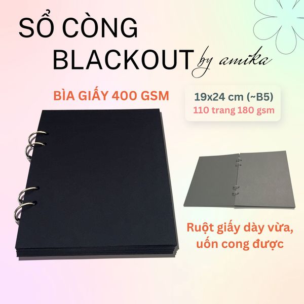  Sổ còng BLACKOUT - Bìa trơn 