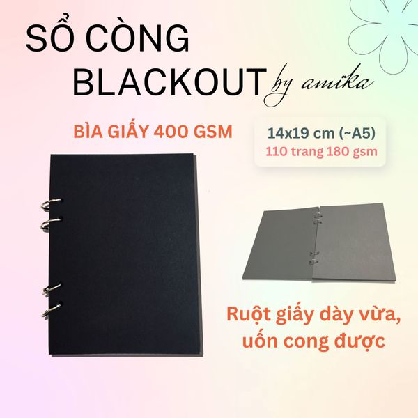  Sổ còng BLACKOUT - Bìa trơn 