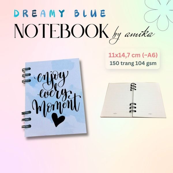 Sổ lò xo Dreamy Blue 11x14,7 cm (xấp xỉ A6) 