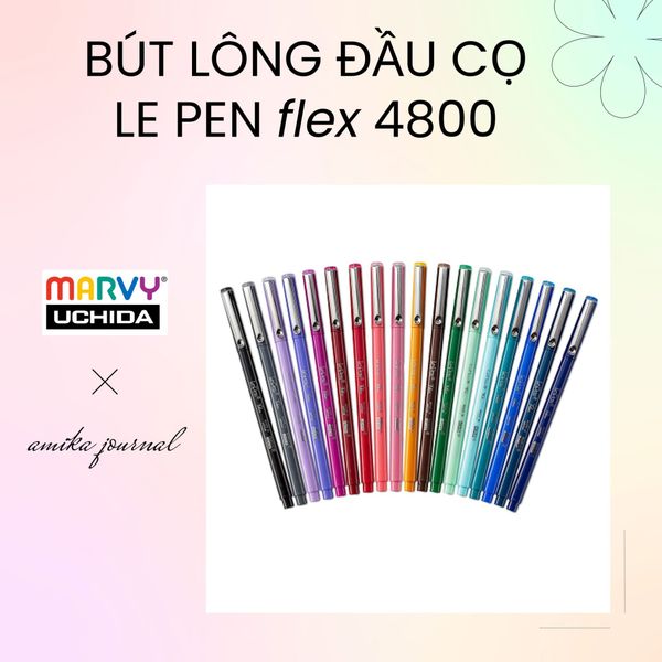  Bút lông đầu cọ linh hoạt Le Pen Flex MARVY 4800 trang trí sổ tay, bullet journal, lưu bút, album, calligraphy 