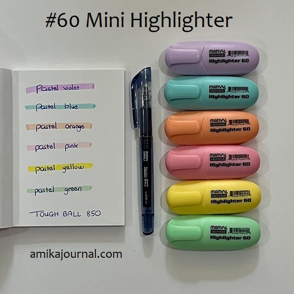  Bút dạ quang Marvy Uchida 60 kiểu dáng dễ thương trang trí sổ tay, bullet journal, lưu bút, ghi chép thông dụng 