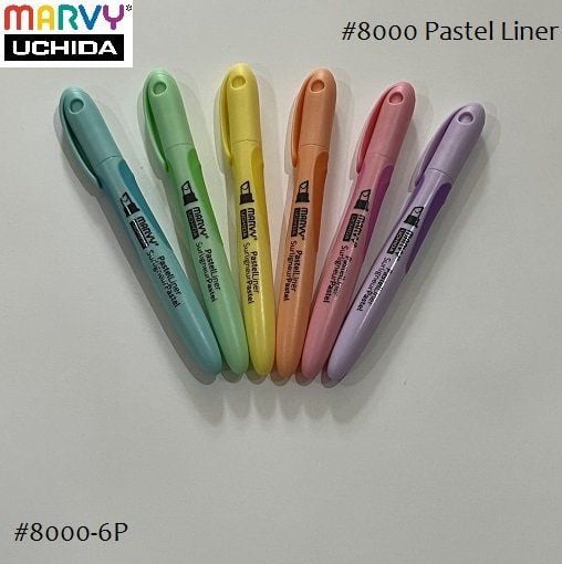 Bút dạ quang MARVY 8000 màu pastel trang trí sổ tay, bullet ...