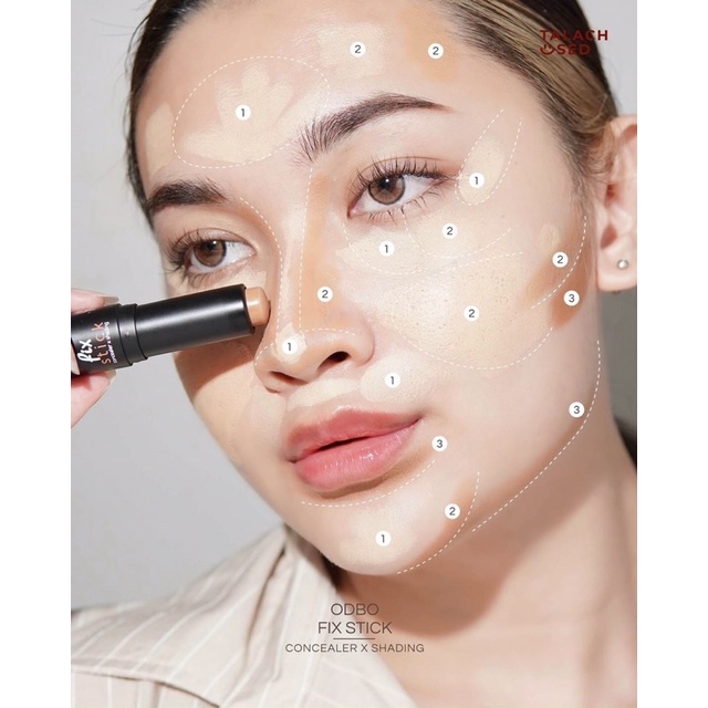 Tạo Khối & Che Khuyết Điểm 2 Đầu Odbo Duo Stick Concealer + Shading –  Punnata Beauty