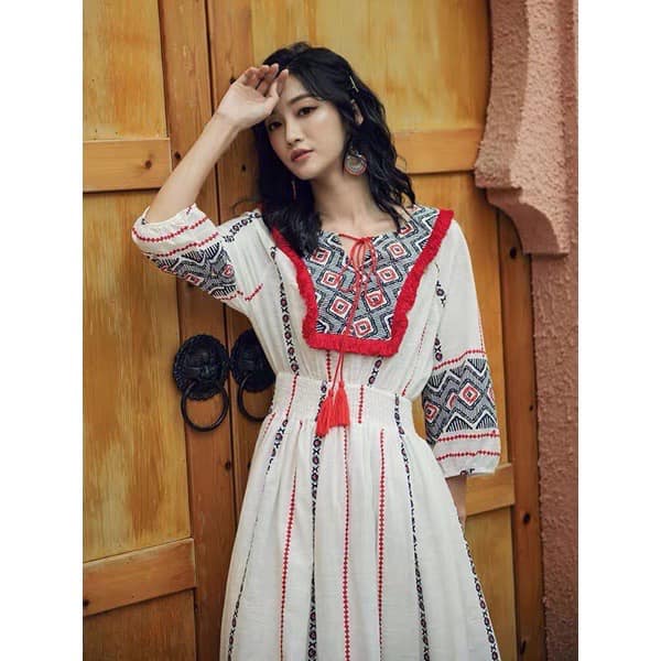 Lịch sử giá Váy thổ cẩm trắng boho vintage cập nhật 72023  BeeCost