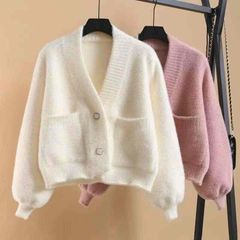 Áo Cardigan Lông Hồng