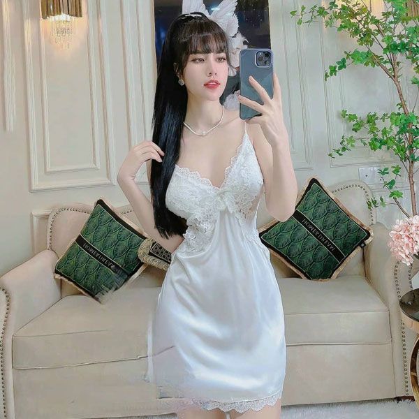 Váy Ngủ Có Áo Choàng Trắng  BLingerie