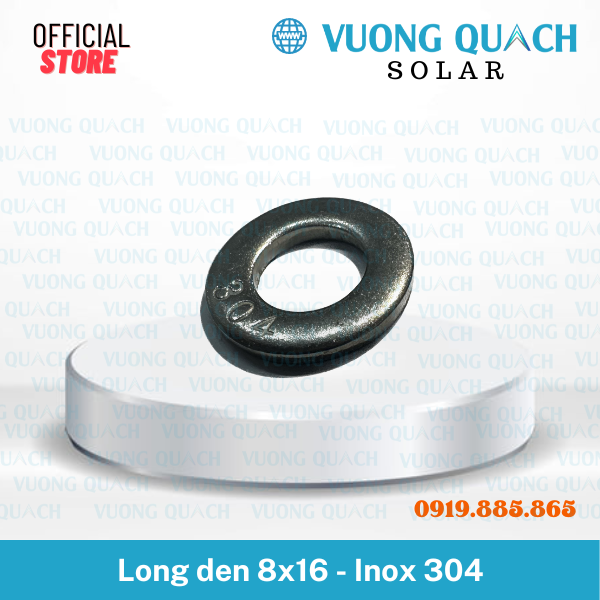 Long đền phẳng 8x16 Inox 304