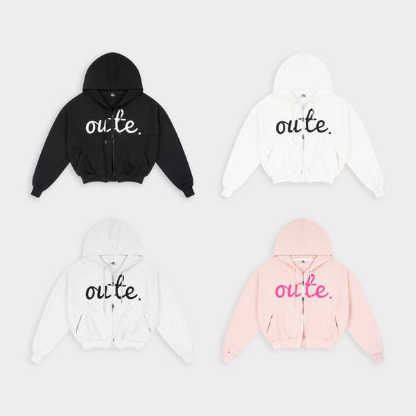  Áo Khoác Nỉ Hai Da 360gsm Hoodie Zip Outerity Big Logo Form Boxy 
