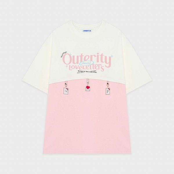  Áo Thun Outerity Love Letters / Cannoli Pink 