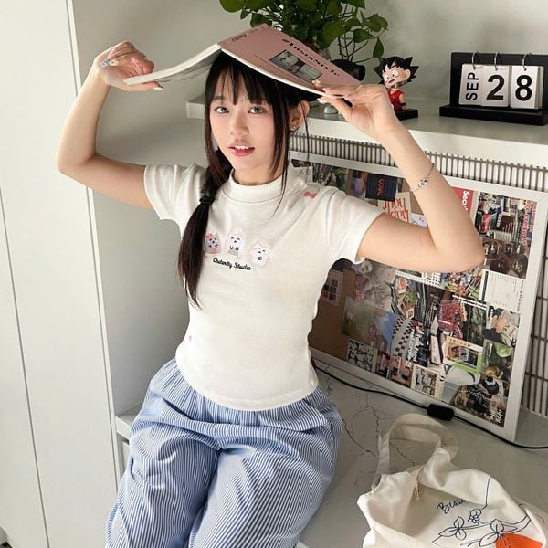  Áo Babytee Thun Gân Form Ôm Bowmeow 