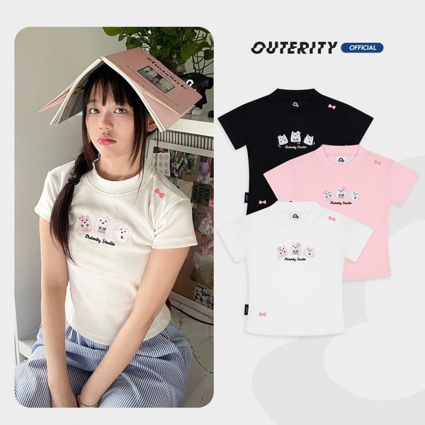  Áo Babytee Thun Gân Form Ôm Bowmeow 