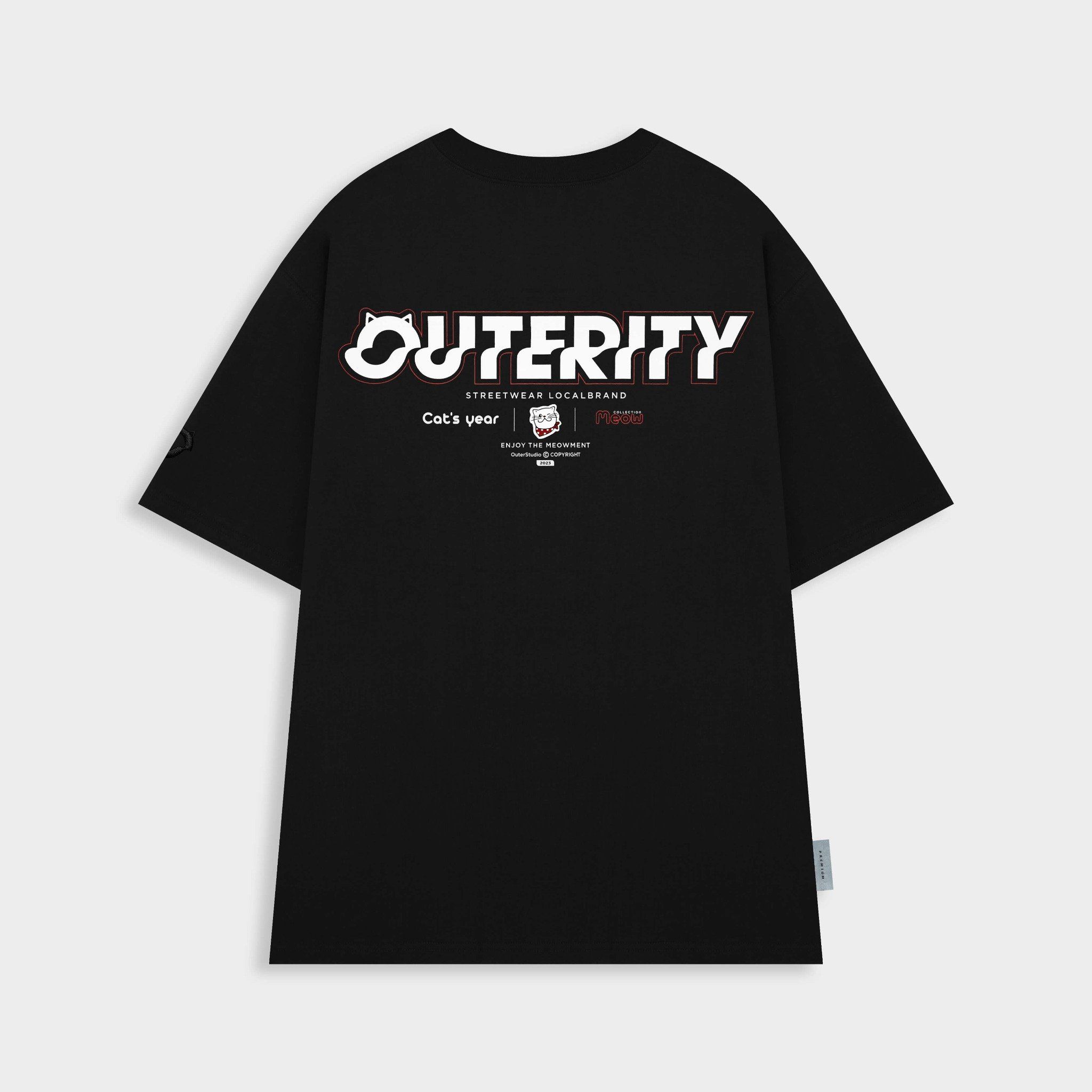  Outerity Meowment Tee | Meows Collection / Black 