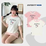  Áo Thun Baby Tee Phối Line Tay Outerity Bubble / Unisex Local Brand 