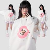  Áo Sweater Outerity Capybara Thêu Xù Nỉ Bông 