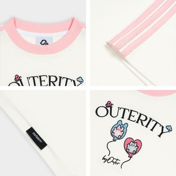 Áo Thun Baby Tee Phối Line Tay Outerity Bubble / Unisex Local Brand 