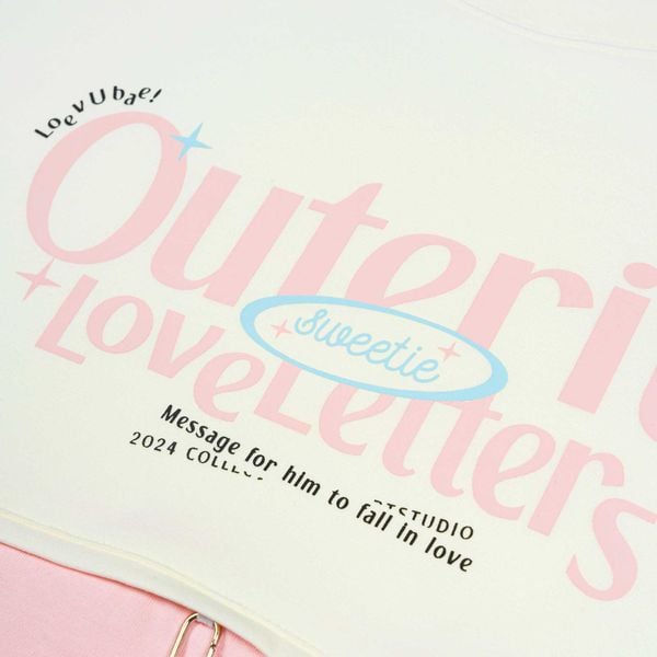  Áo Thun Outerity Love Letters / Cannoli Pink 