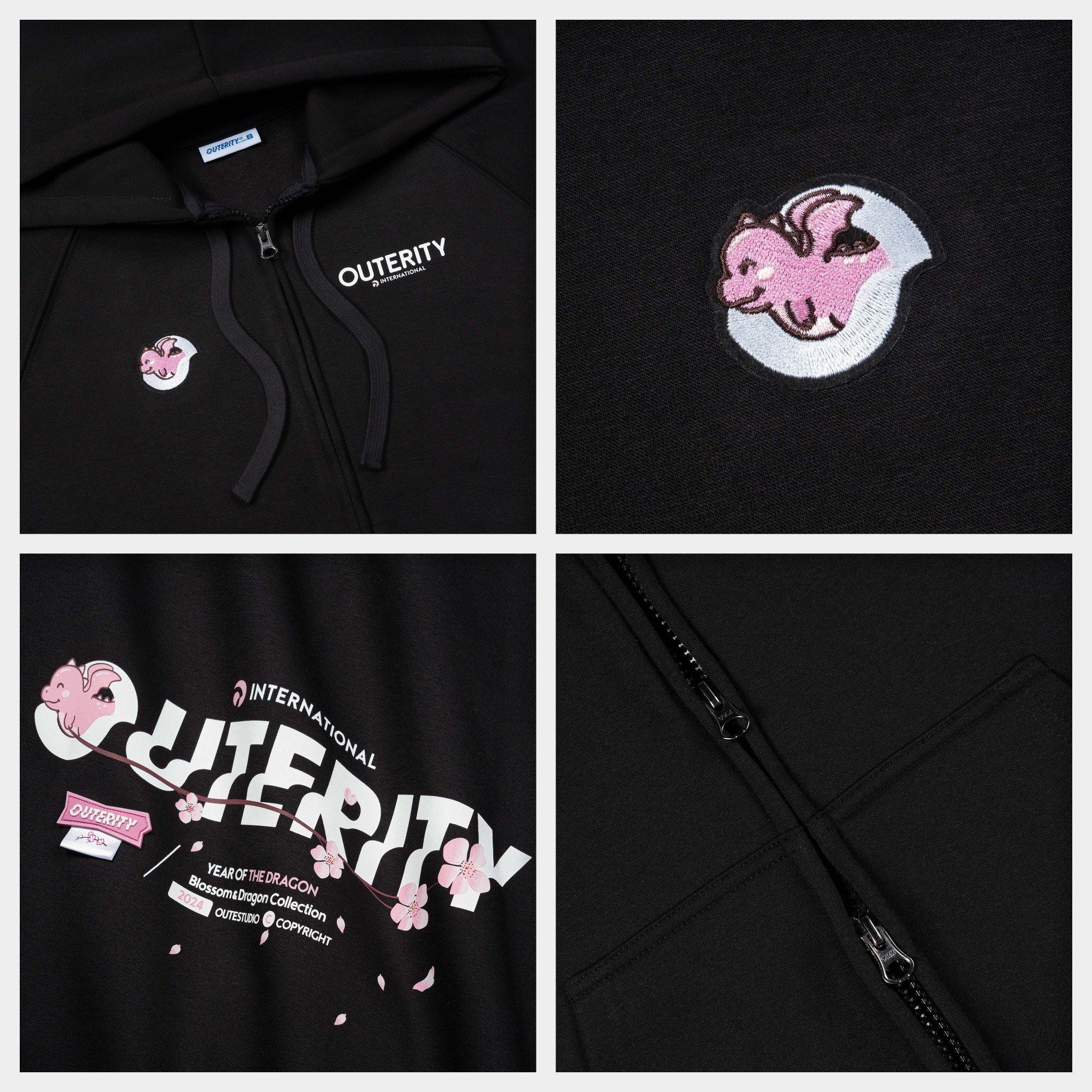  Outerity Dragon Hoodie Double Zip / Black 