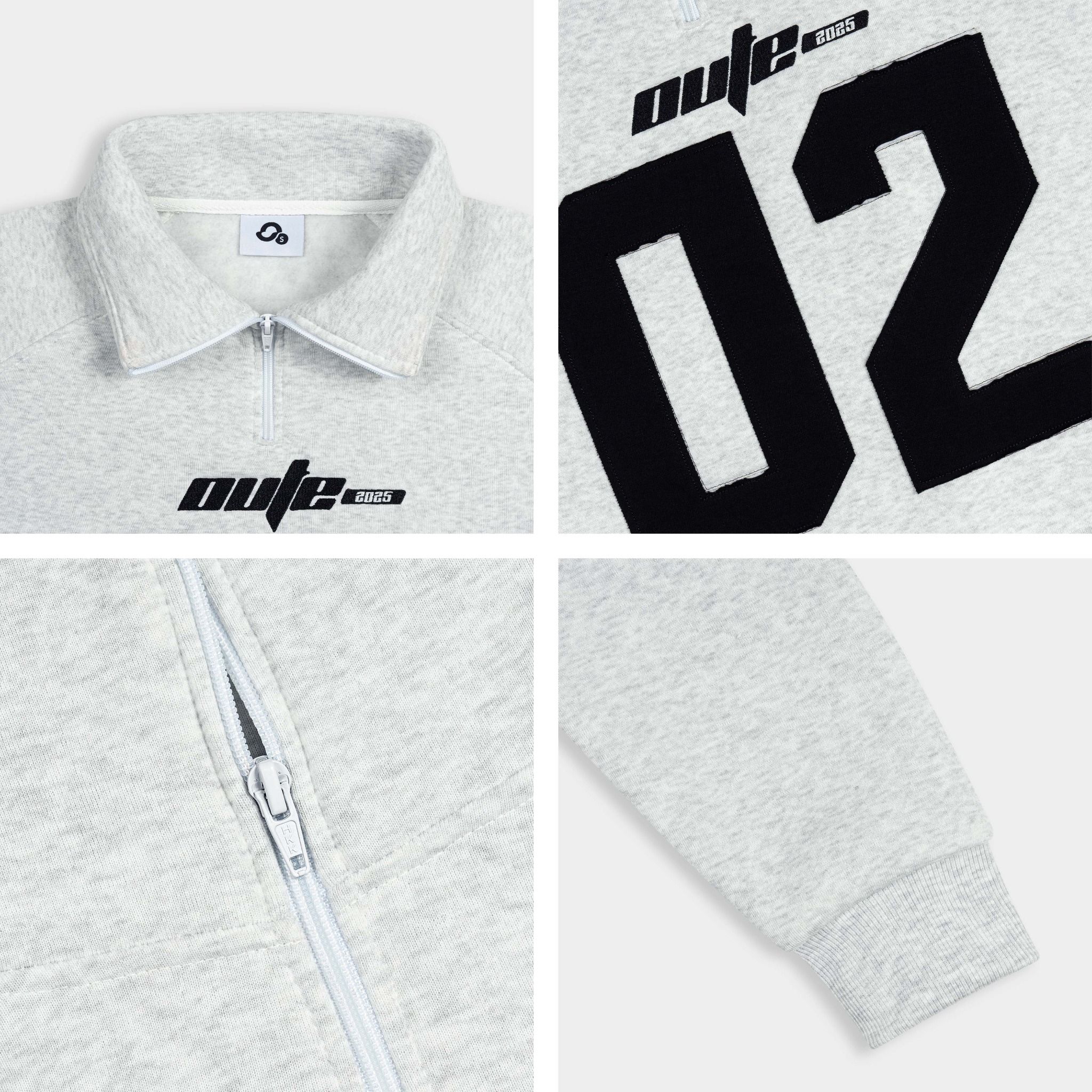  Áo Sweater Halfzip Outerity Nỉ Bông Thêu Đắp Form Boxy 