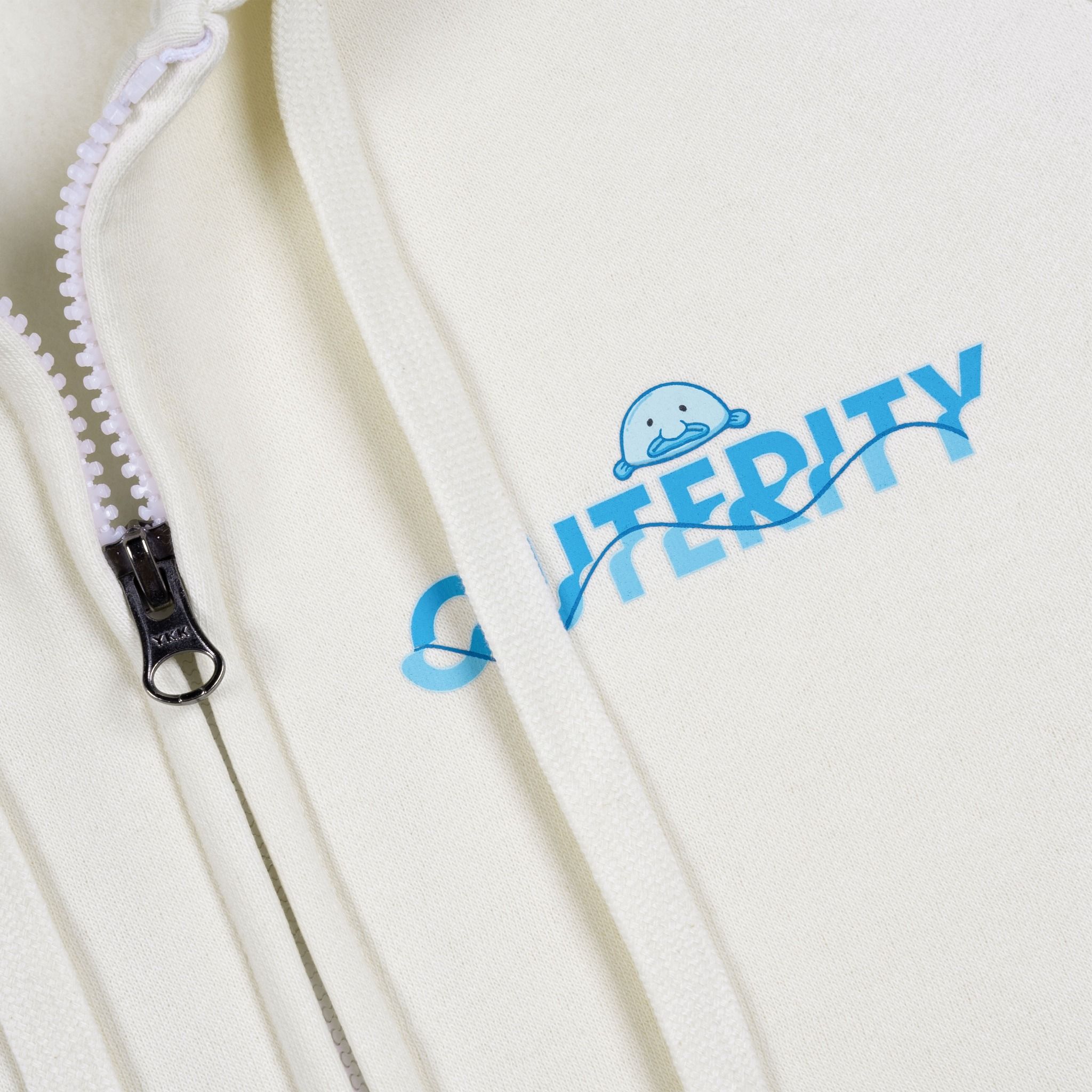  Outerity Hoodie Double Zip Blue Fish / Canoli Cream 