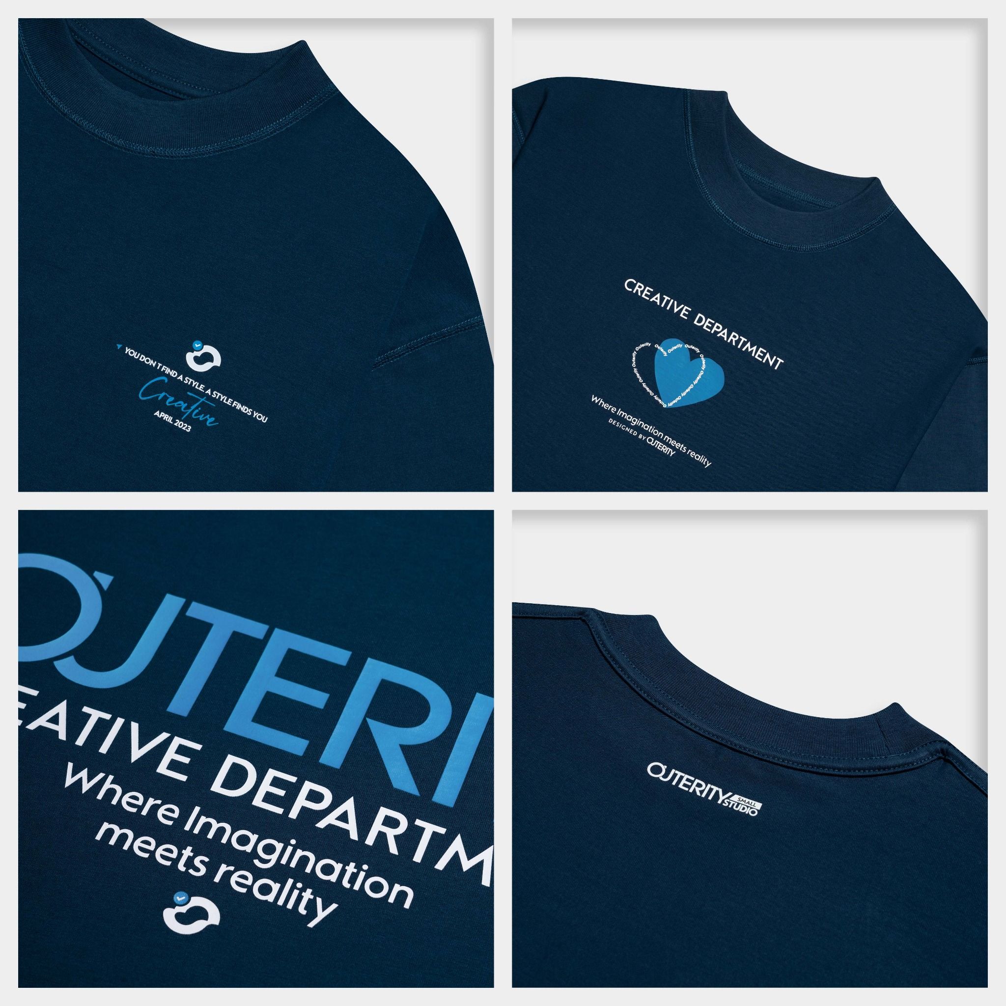  Outerity Double Tee Collection - Blue Heart / Navy 