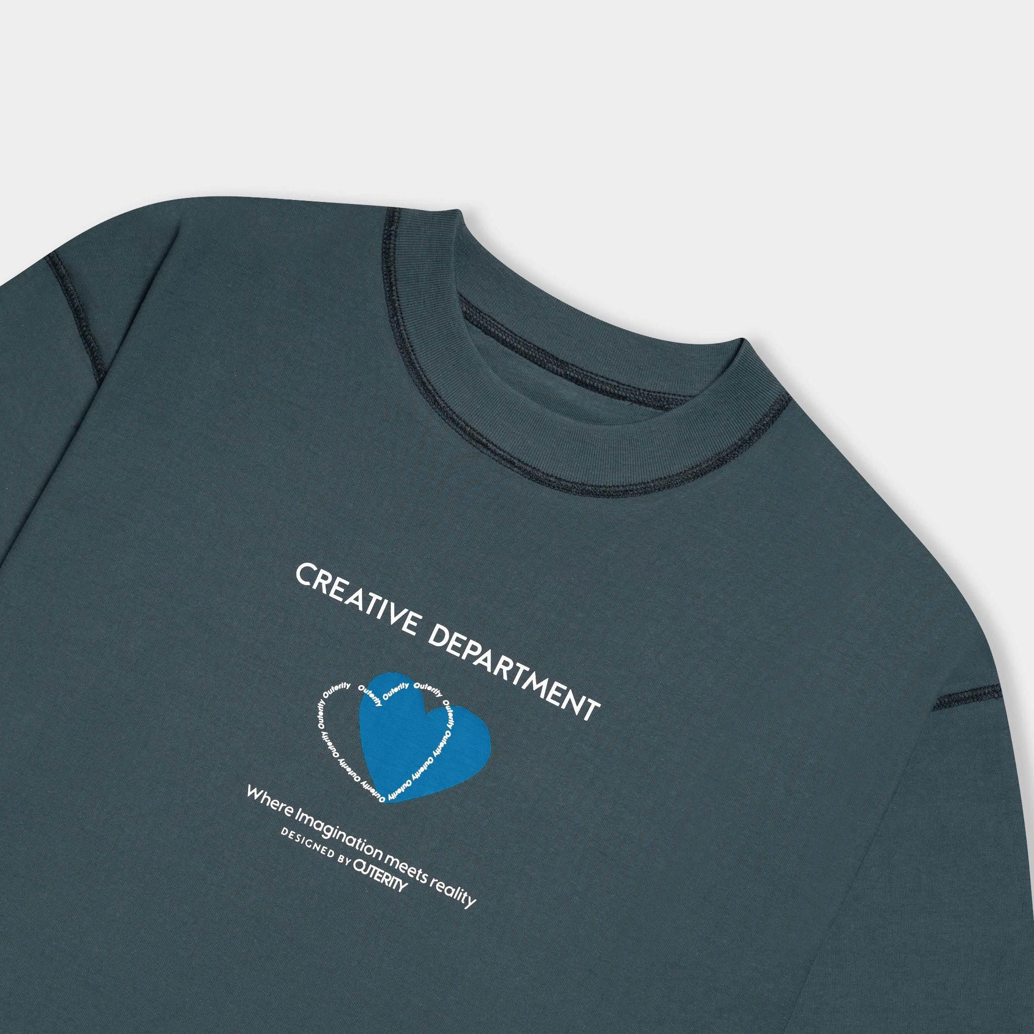  Outerity Double Tee Collection - Blue Heart / Dark Slate 