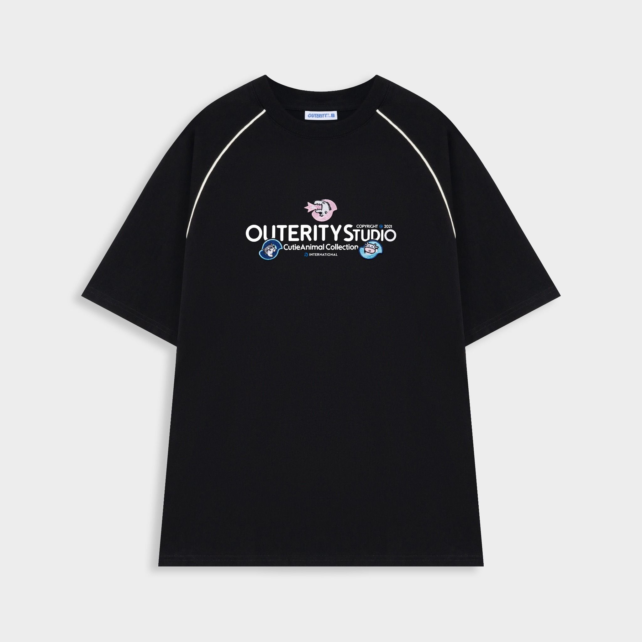  Outerity Line Animals Tee / Black 