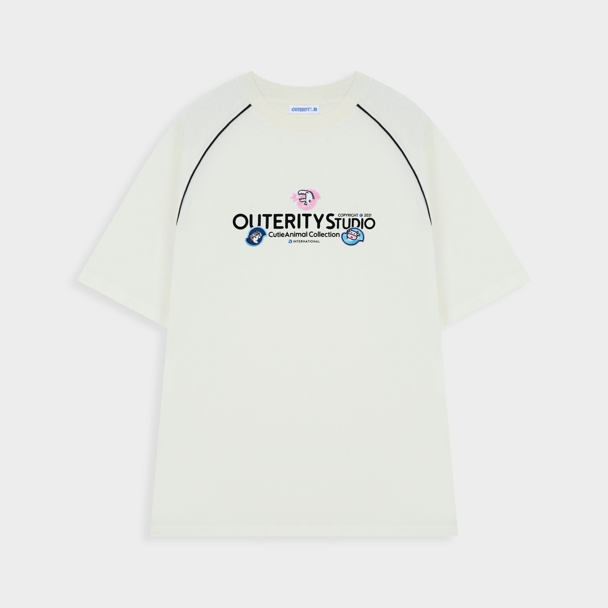  Outerity Line Animals Tee / Canoli Cream 