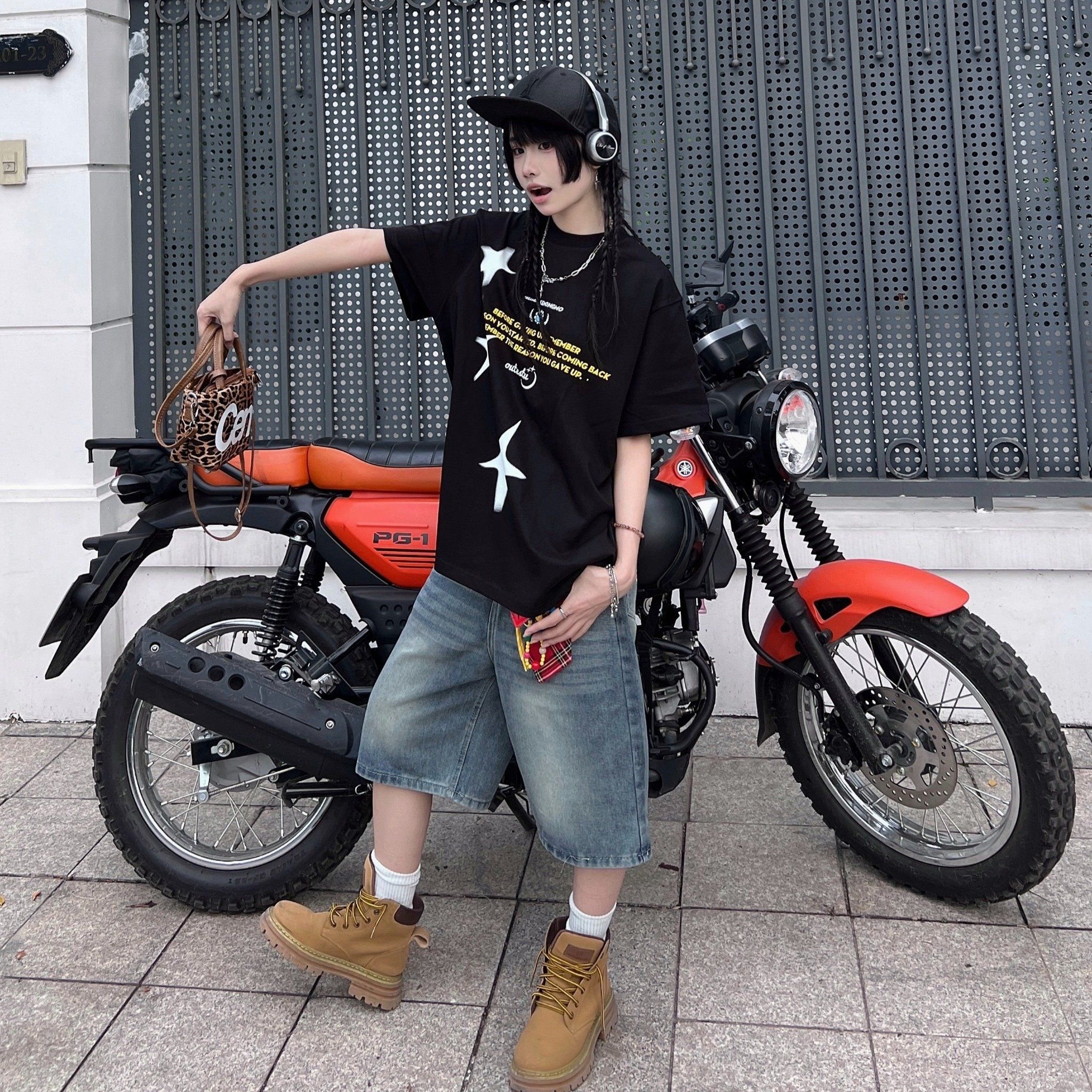  Quần Jean Lửng Outerity Denim Wash Ống Rộng 