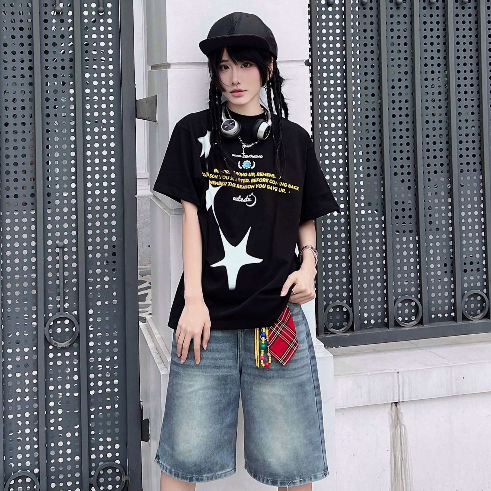  Quần Jean Lửng Outerity Denim Wash Ống Rộng 