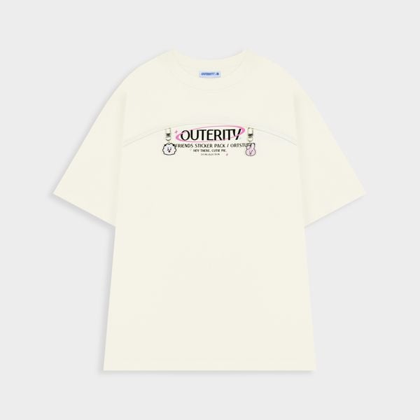  Áo Thun Outerity Line Friend BT21 Stickers / Cannoli Cream 