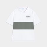  CROSS CUT POLO / White-Grey Color 