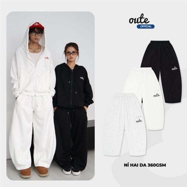  Quần Dài Outerity Classic Nỉ Hai Da 360gsm Ống Rộng 