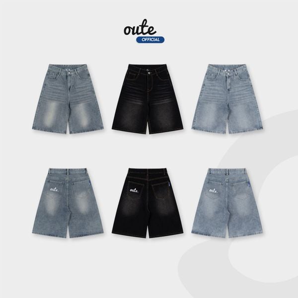  Quần Jean Lửng Outerity Denim Wash Ống Rộng 