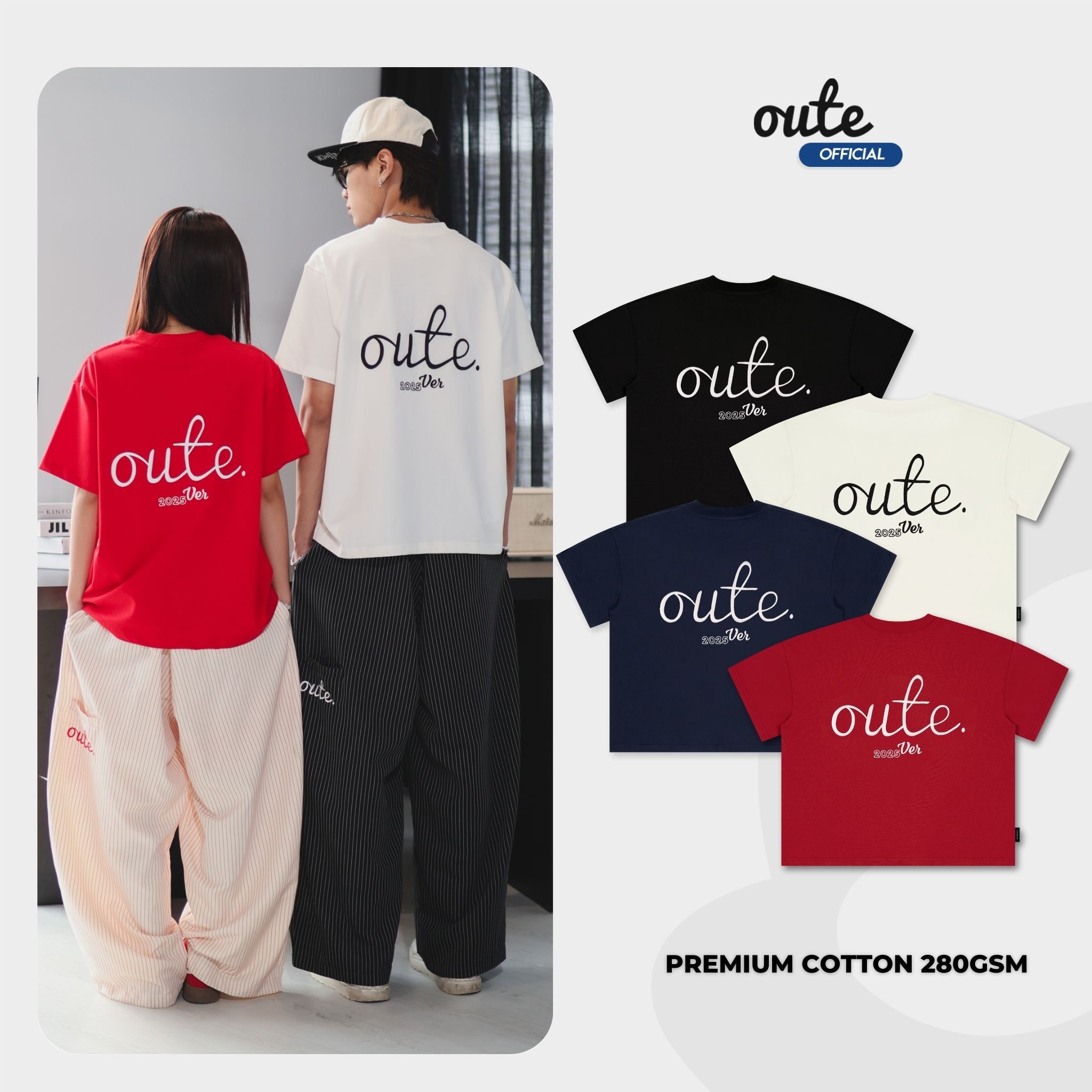  Áo Thun Boxy Thêu Nổi Outerity Oute 280gsm 