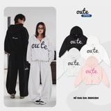  Áo Khoác Nỉ Hai Da 360gsm Hoodie Zip Outerity Big Logo Form Boxy 