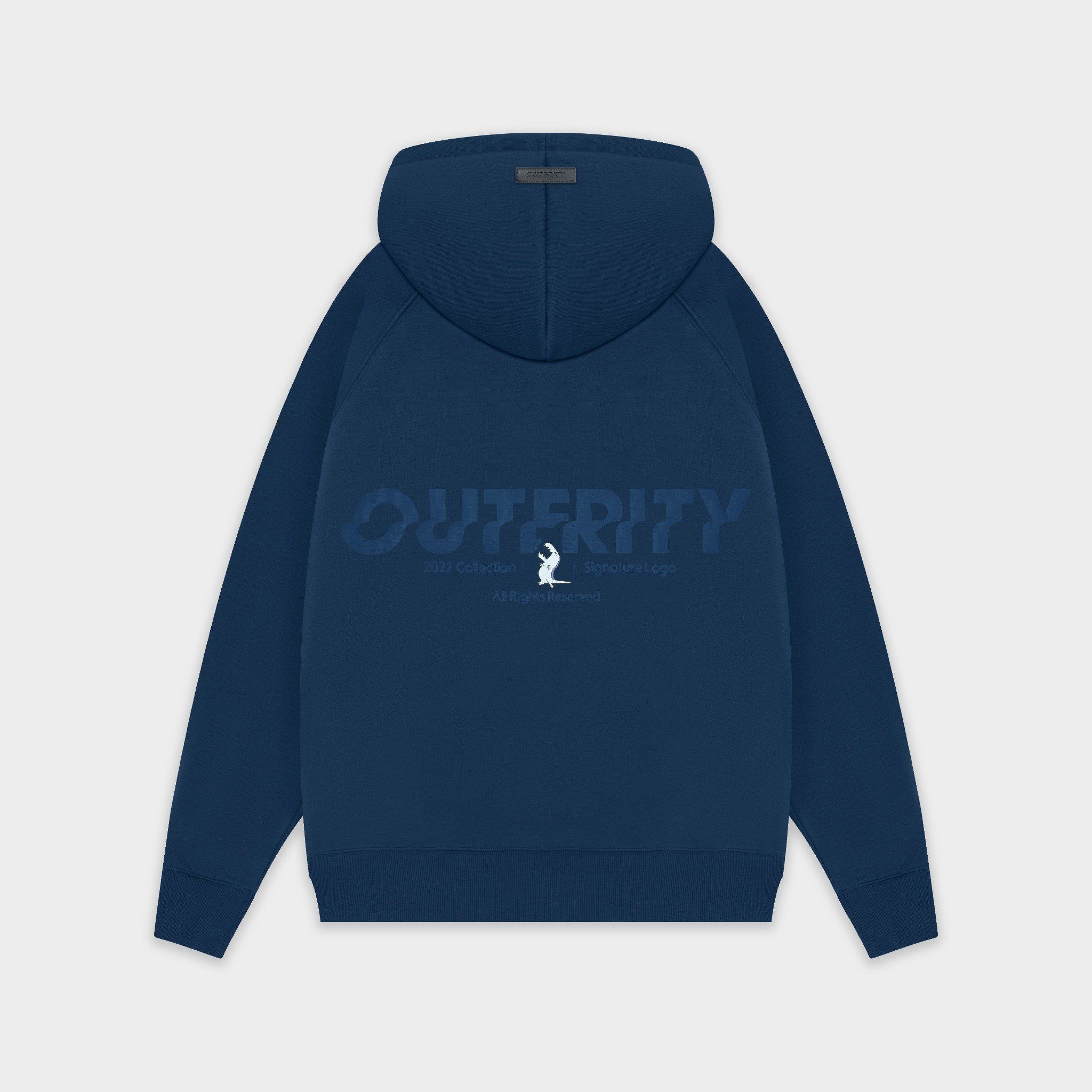  Outerity Basic Hoodie Double Zip Dino / Navy peony 