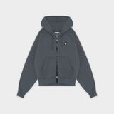  Outerity Basic Boxy Hoodie - Double Zip / Gray Pinstripe 