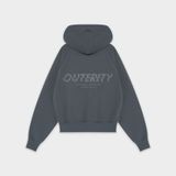 Outerity Basic Boxy Hoodie - Double Zip / Gray Pinstripe 