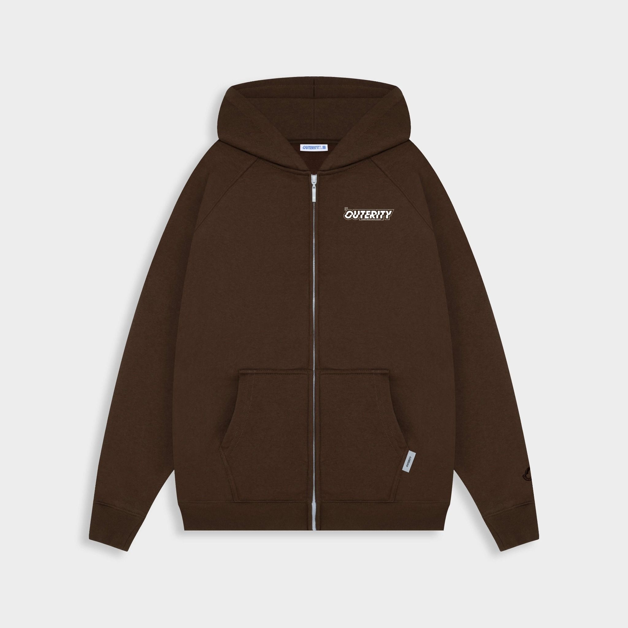  HOODIE ZIP SIGNATURE / BROWN COLOR 