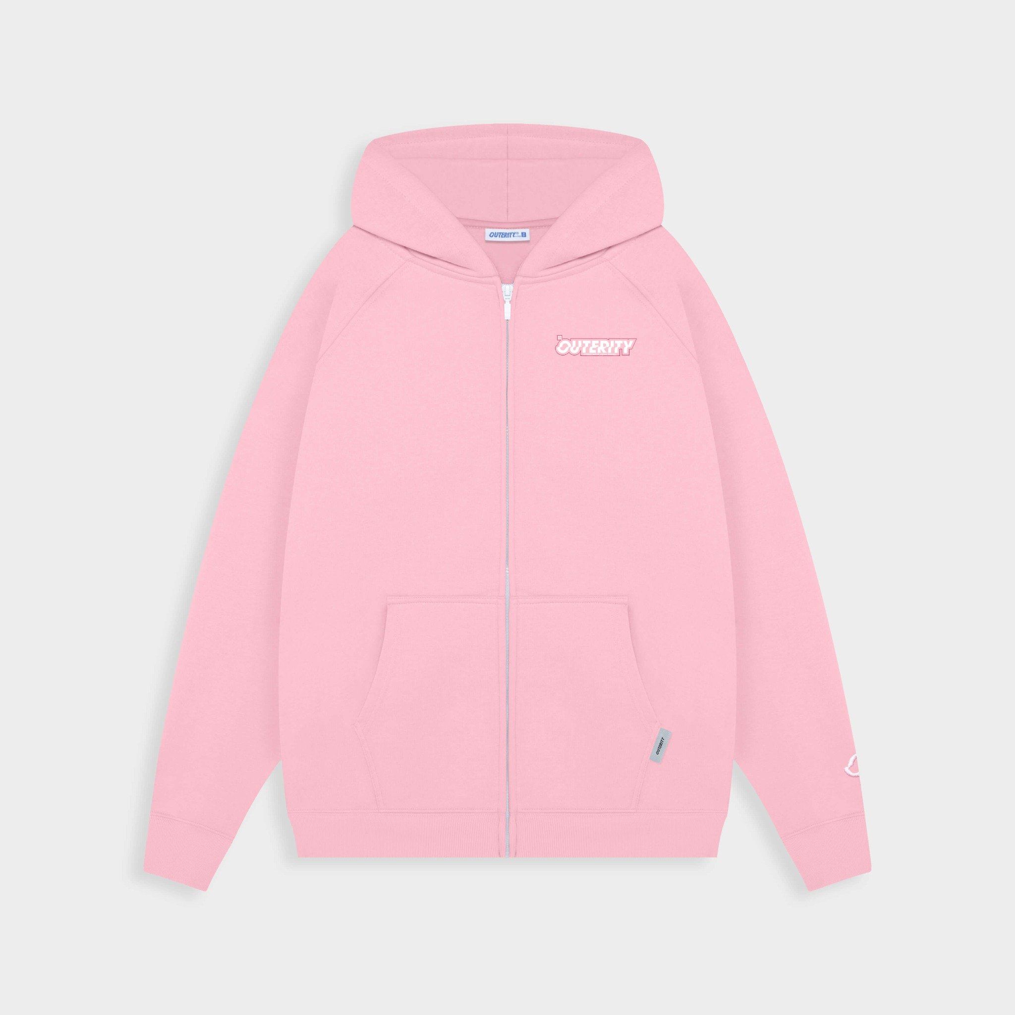 HOODIE ZIP SIGNATURE / PINK PASTEL COLOR – Outerity