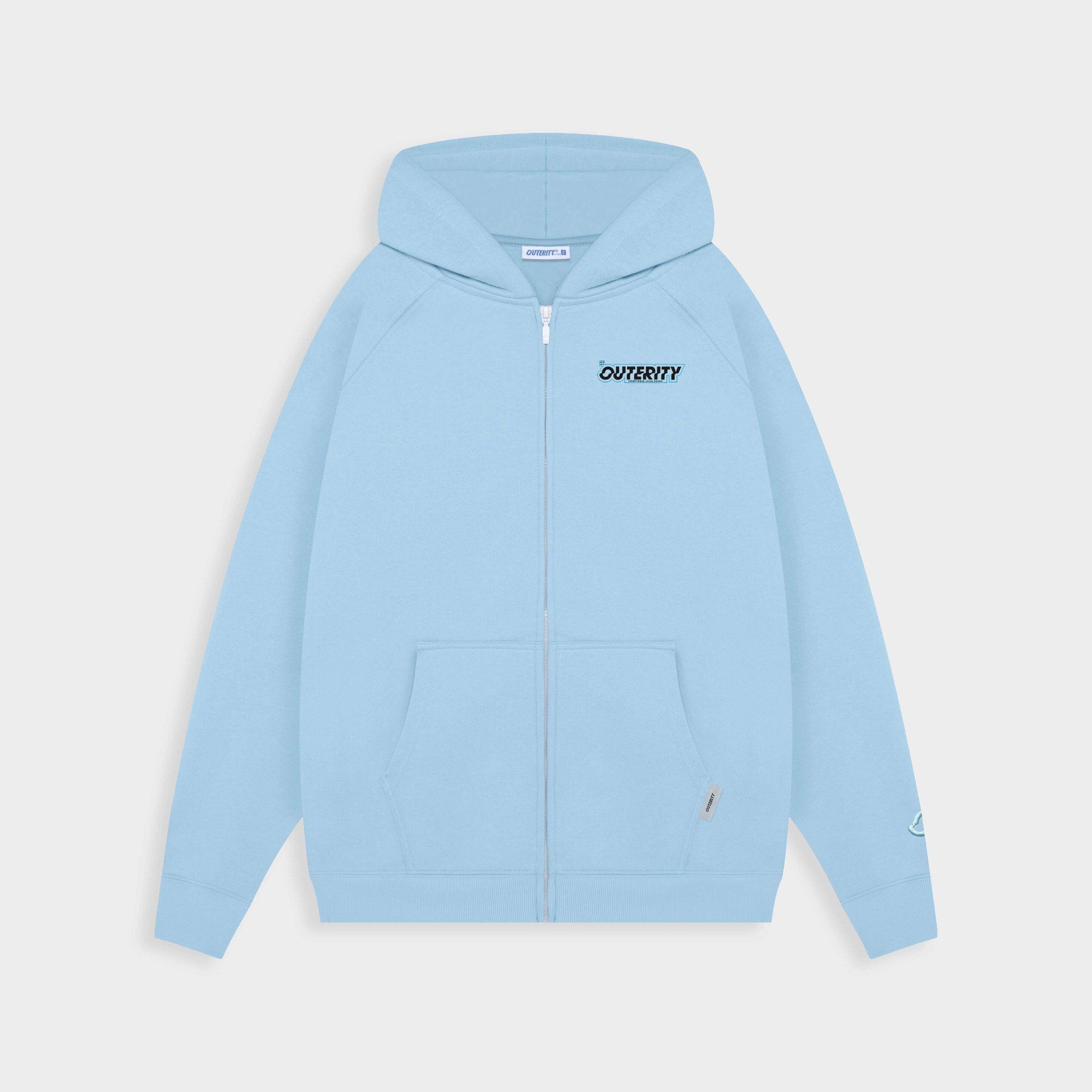  HOODIE ZIP SIGNATURE / SKY BLUE COLOR 