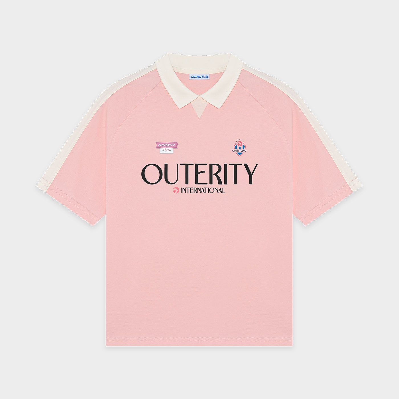  OuterityKids Five Stars Polo / Pastel Pink 