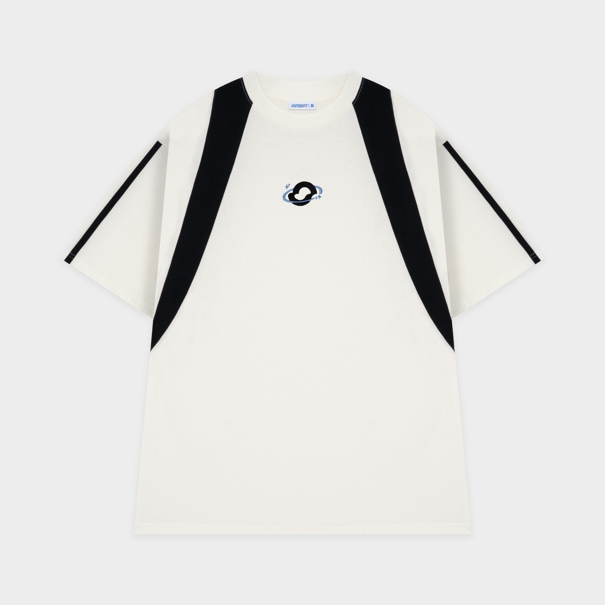  Outerity Sporty Basic Tee / Canoli cream & Black 